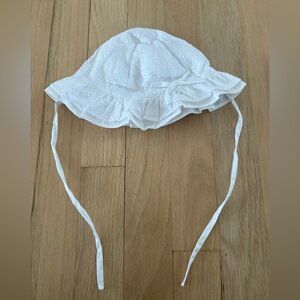 White Eyelet Baby Hat